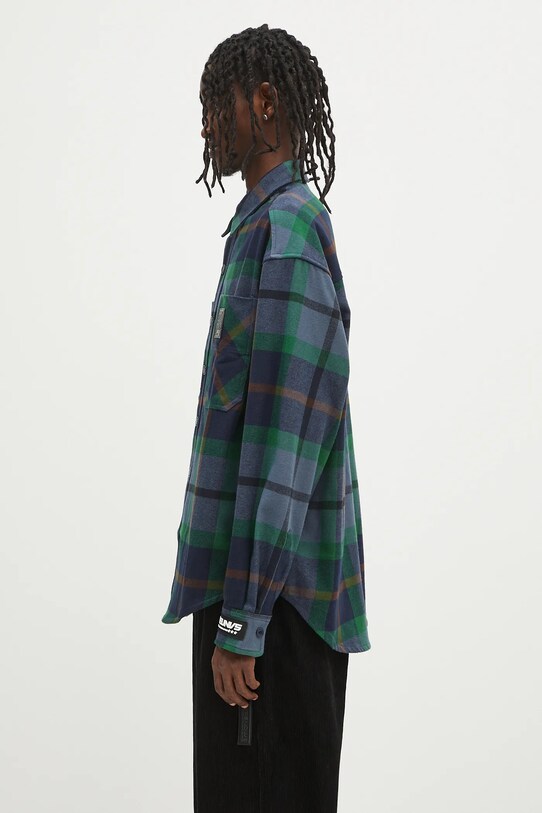 Хлопковая рубашка AAPE Main Long Sleeve AAPSTM8504XXN тёмно-синий SS25