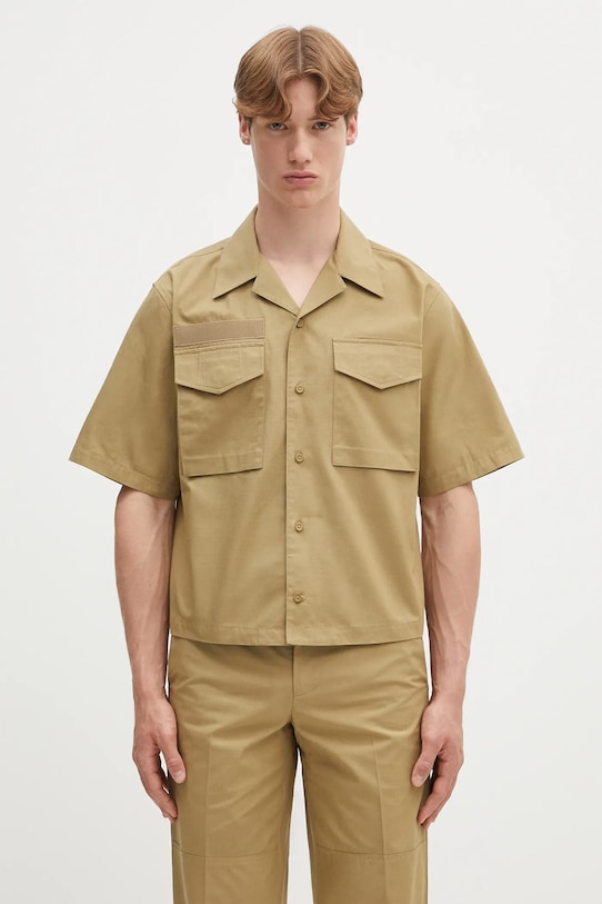 Helmut Lang koszula bawełniana BOXY.FIELD.SHRT.COMP bawełna zielony P01HM504