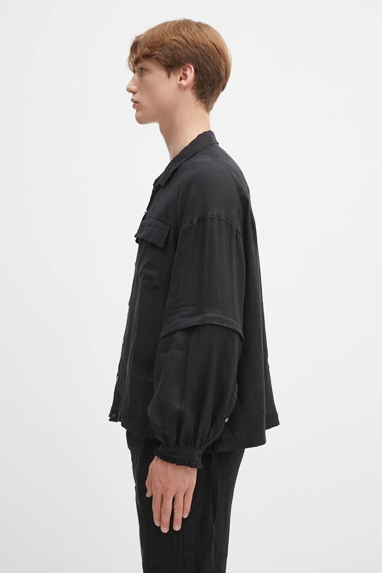 Одежда Льняная рубашка Undercover Shirt blouse UC1E4408.1 чёрный
