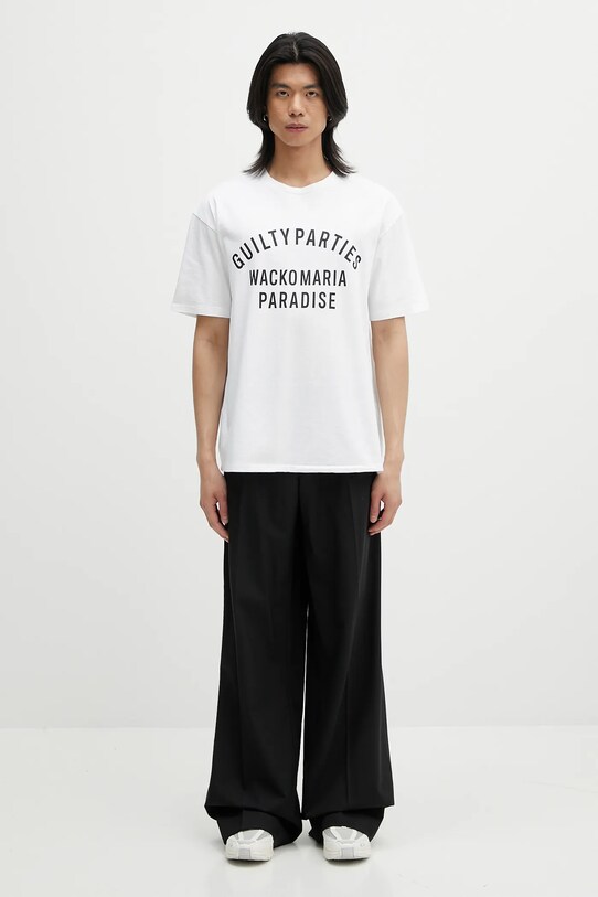 Bavlněné tričko Wacko Maria washed heavy weight bílá 25SS.WMT.WT10