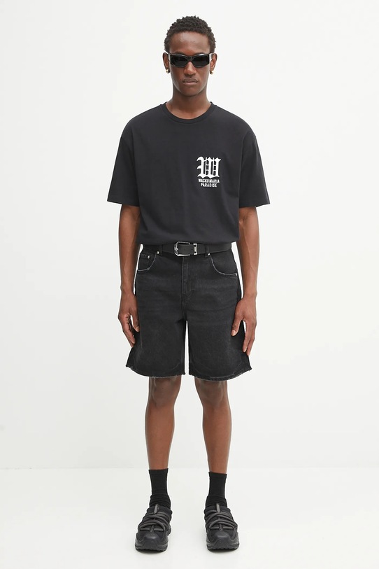 Pamučna majica Wacko Maria washed heavy weight 25SS.WMT.WT06 crna