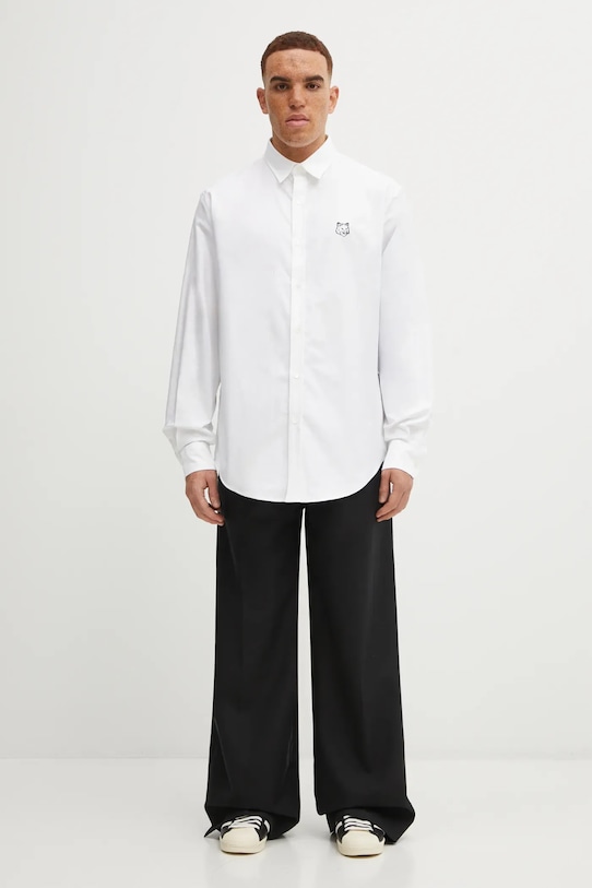 Maison Kitsuné koszula bawełniana Contour Fox Head Skate MM00405WC5012 biały