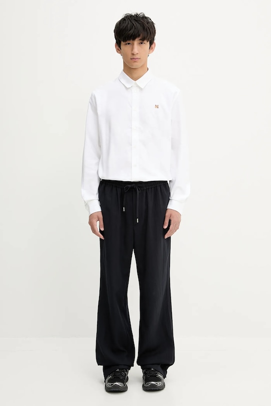 Maison Kitsuné koszula bawełniana Fox Head Embroidery Casual MM00408WC5012 biały