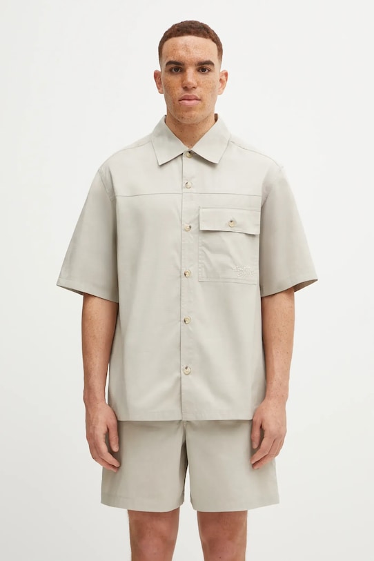 Maison Kitsuné koszula Short Sleeve pozostałe beżowy OM00429WW9020