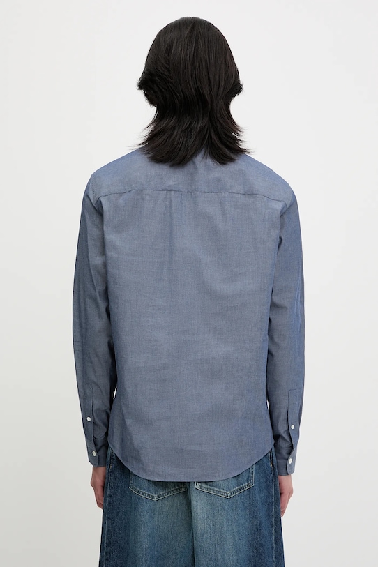 Одяг Бавовняна сорочка Maison Kitsuné Fox Head Casual OM00432WC5043 блакитний