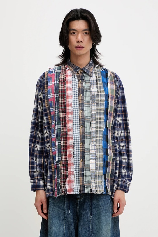Needles camicia in cotone Rebuild rilassato multicolore QV398