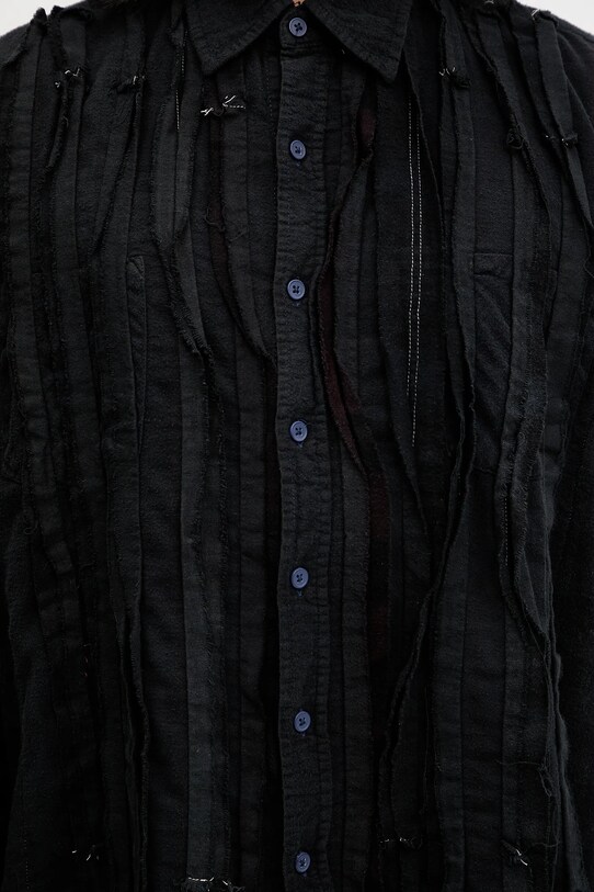 Needles cotton shirt Rebuild navy QV403