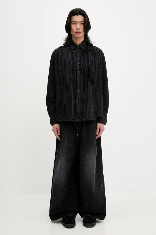 Needles cotton shirt Rebuild QV403 navy