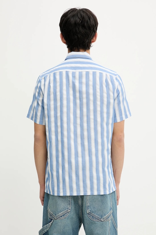 Clothing Samsoe Samsoe cotton shirt SAAVAN M25200042 blue
