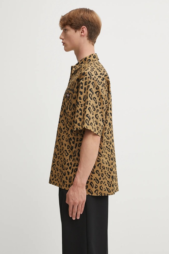 Хлопковая рубашка Wacko Maria DICKIES / WORK SHIRT ( TYPE-2 ) 25SS.WMS.DC02 коричневый SS25