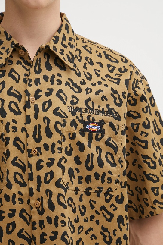 Bavlněná košile Wacko Maria DICKIES / WORK SHIRT ( TYPE-2 ) hnědá 25SS.WMS.DC02