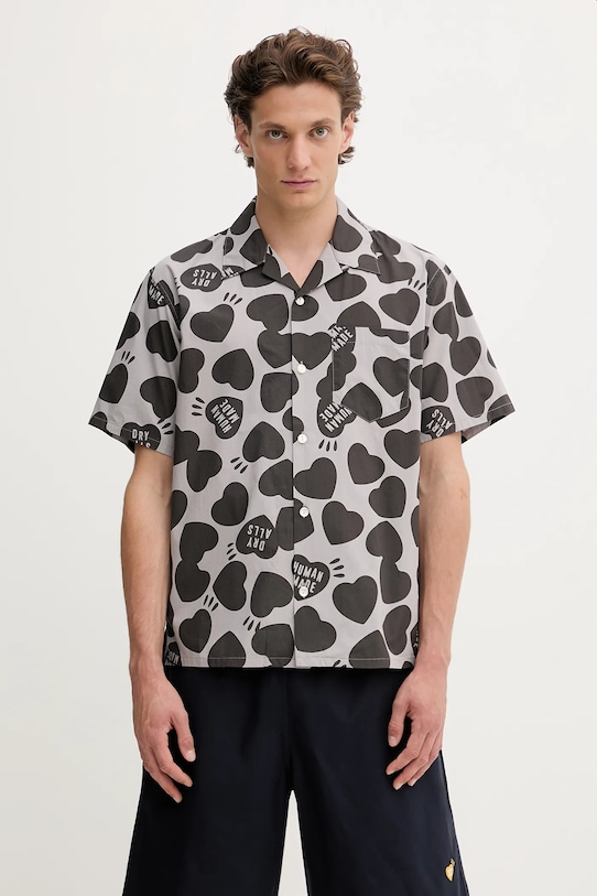 Human Made camicia in cotone Woven regolare grigio HM29SH026