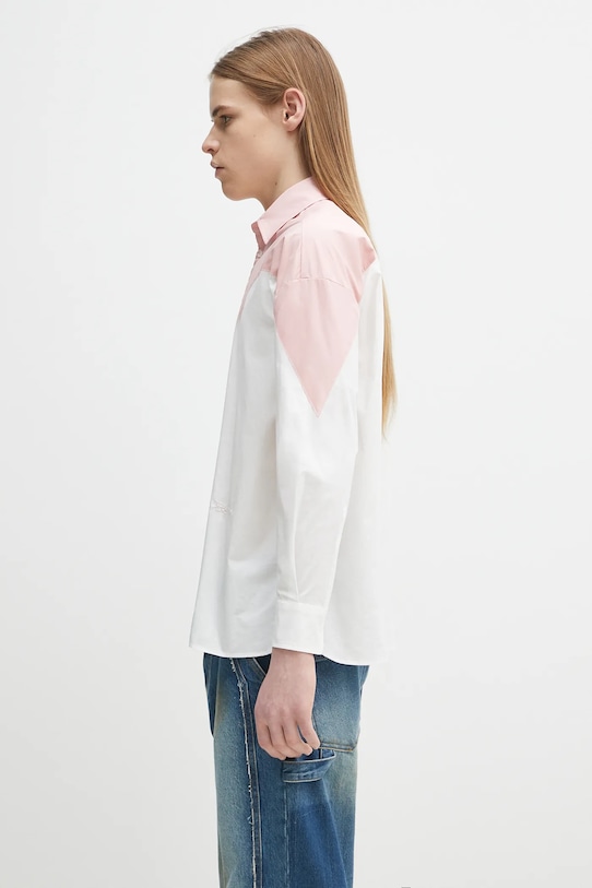 Ρούχα Βαμβακερό πουκάμισο Fiorucci Embroidered Heart Relaxed Fit U02SPTLO055CO02PN02 λευκό