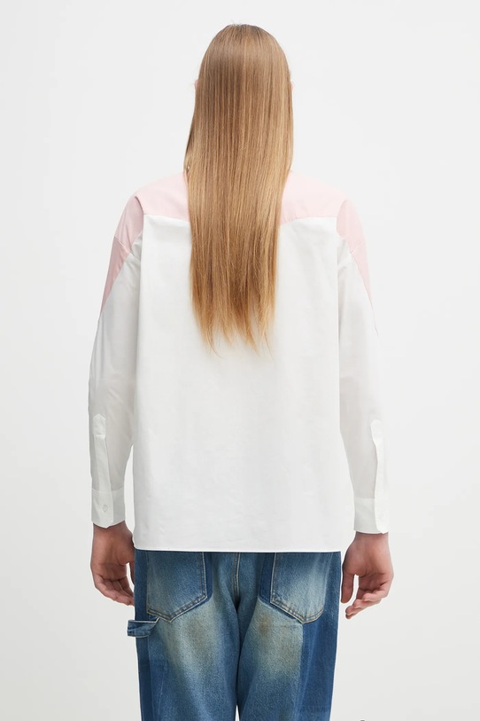 Βαμβακερό πουκάμισο Fiorucci Embroidered Heart Relaxed Fit U02SPTLO055CO02PN02 λευκό