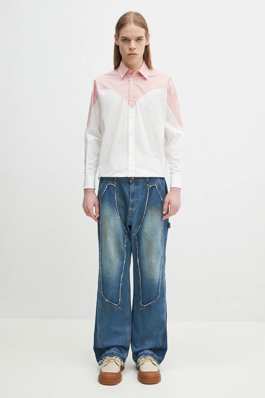 Хлопковая рубашка Fiorucci Embroidered Heart Relaxed Fit U02SPTLO055CO02PN02