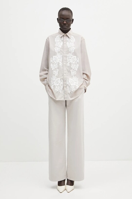 Aries koszula bawełniana Lace Overprinted Poplin Shirt AR4010203
