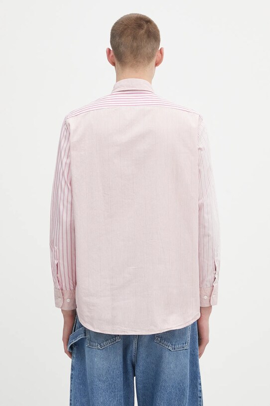 Aries camicia in cotone Patchwork LS Shirt AR4012003 rosa