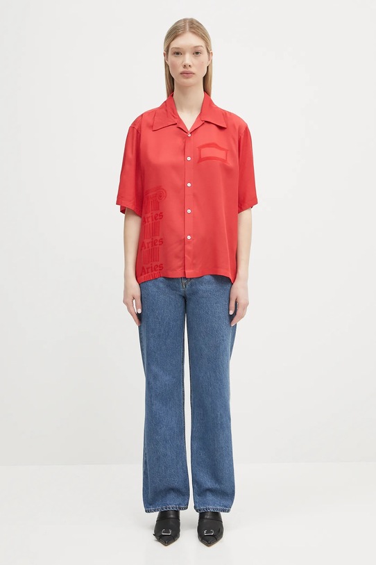 Aries cămașă Ancient Column Satin Viscose Hawaiian Shirt AR4080003