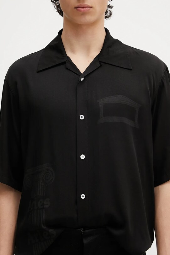 Aries shirt Ancient Column Satin Viscose Hawaiian Shirt AR4080003
