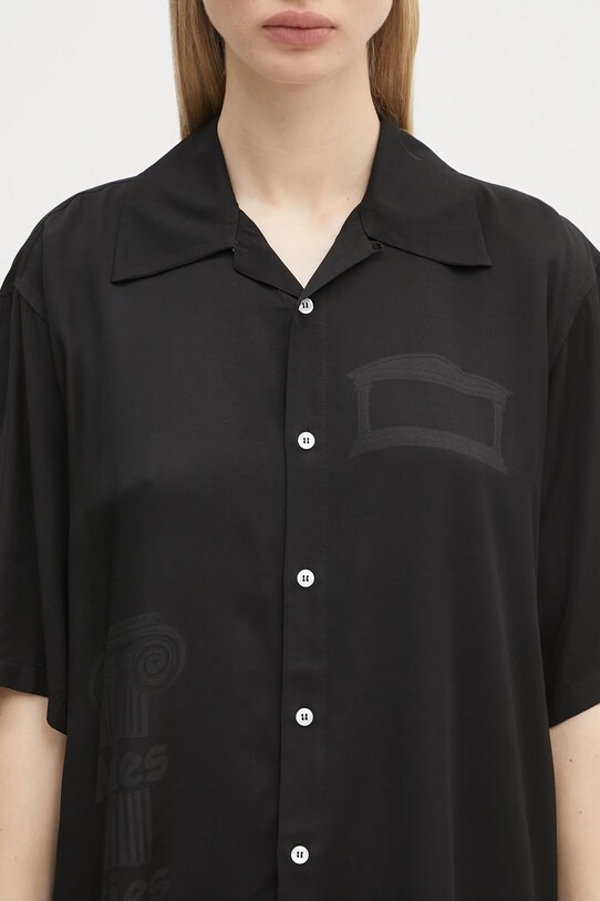 Aries shirt Ancient Column Satin Viscose Hawaiian Shirt AR4080003