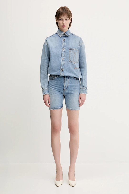 Jeans srajca Fiorucci Open Back Embroidered Denim W02SMDSI390DN01DN01