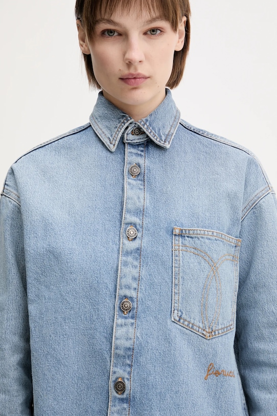 Rifľová košeľa Fiorucci Open Back Embroidered Denim W02SMDSI390DN01DN01