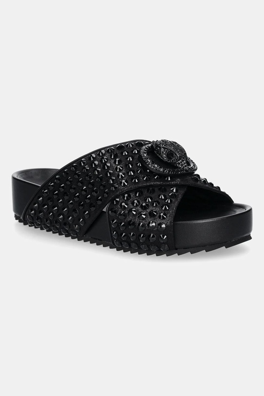 Kurt Geiger London klapki Chelsea Cross Strap Dr tekstylny czarny 3973109609.BLACK