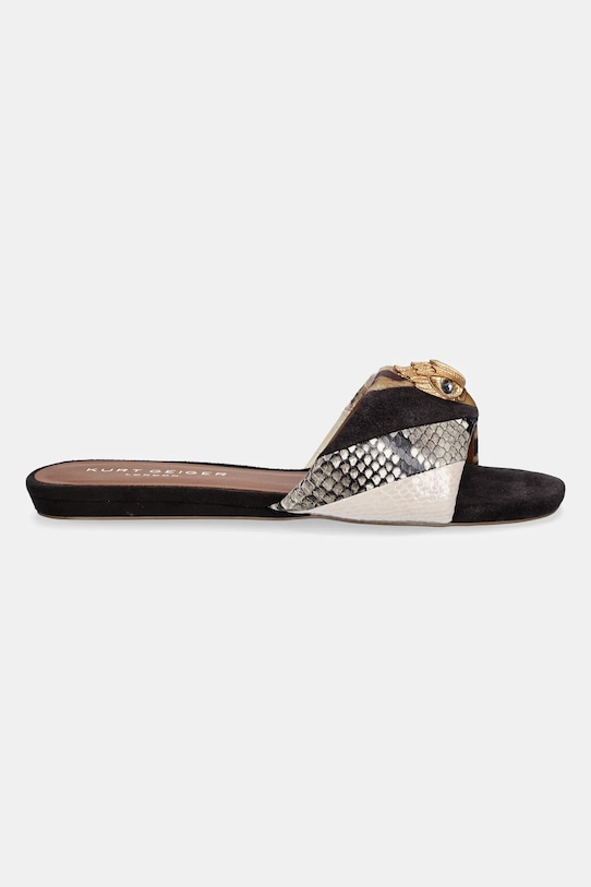 Kurt Geiger London klapki skórzane Kensington Flat Sandal 8496139189.BROWN czarny SS25