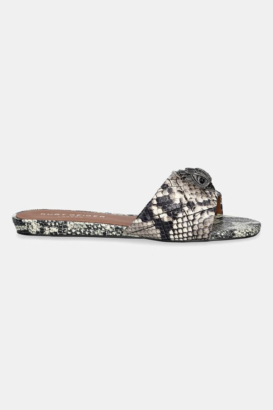 Usnjeni natikači Kurt Geiger London Kensington Flat Sandal 8496139719.BROWN bež SS25