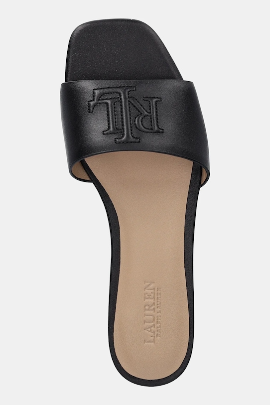 Kožené šľapky Lauren Ralph Lauren Everley Sld čierna 802959142001.001