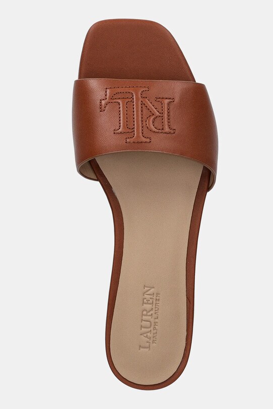 Kožené šľapky Lauren Ralph Lauren Everley Sld hnedá 802959142002.200