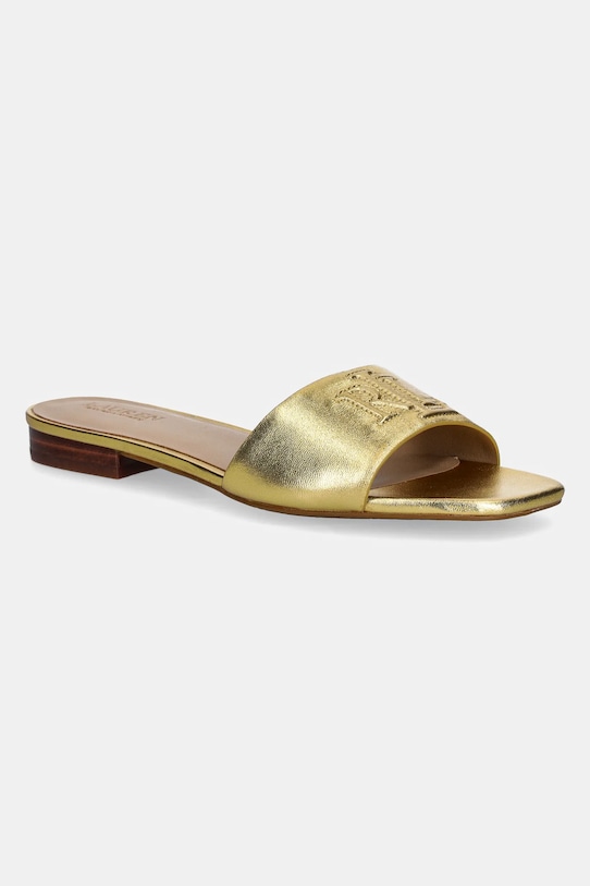Kožne natikače Lauren Ralph Lauren Everley Sld ravna zlatna 802970531002.710