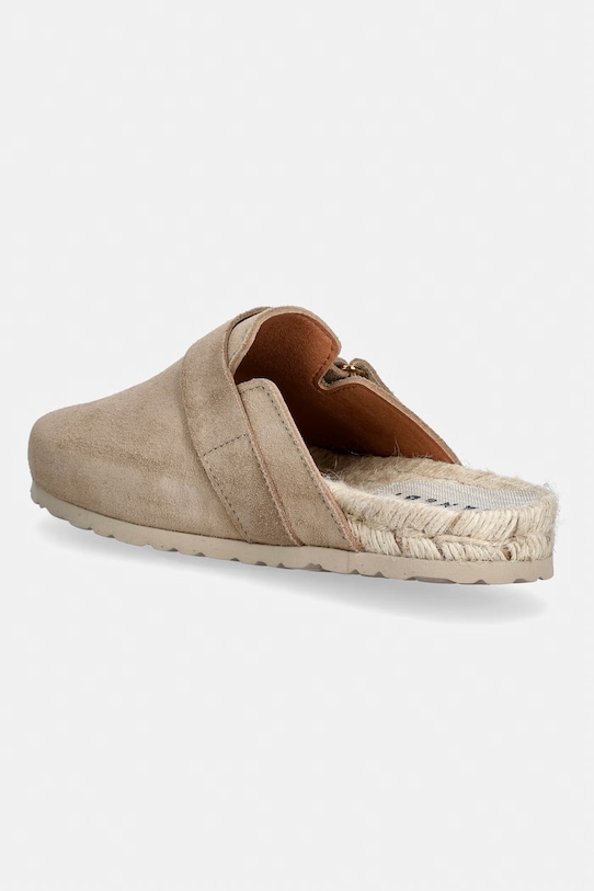 Încălțăminte Manebi papuci din piele Hamptons Clog Mules W.1.9.B0 bej