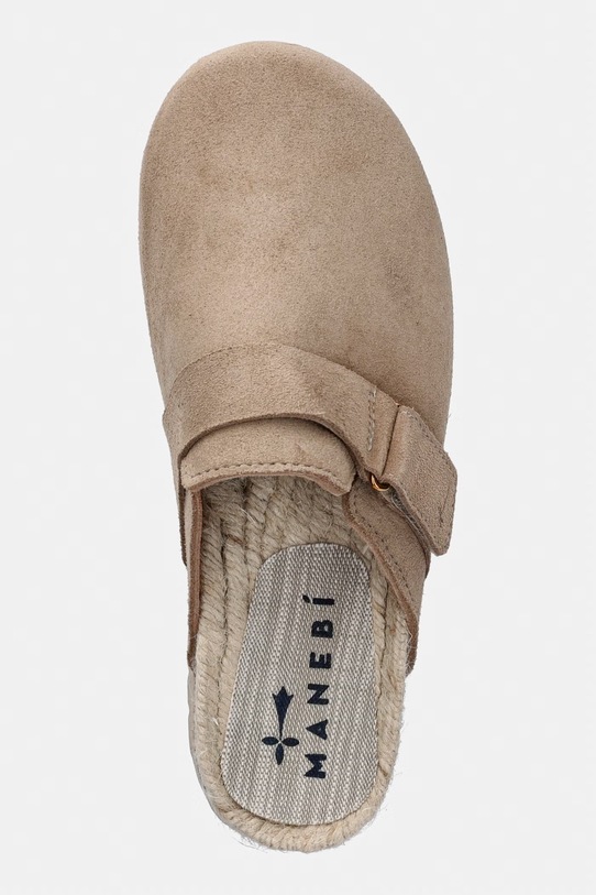 Manebi papuci din piele Hamptons Clog Mules bej W.1.9.B0