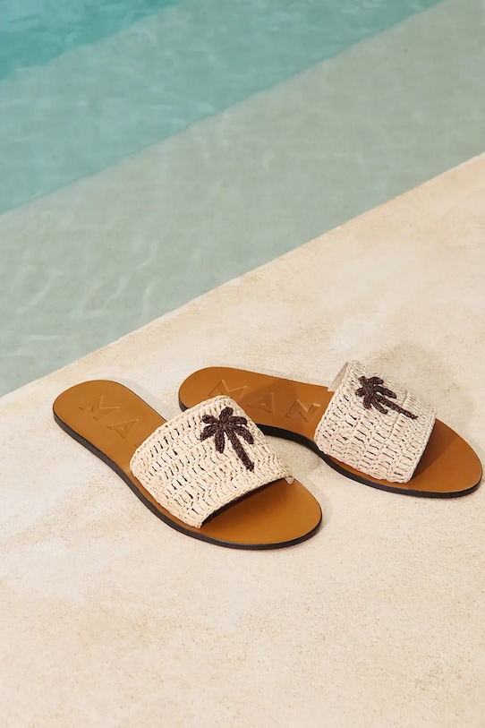 Šľapky Manebi Leather Sandals textilný biela Q.5.1.Y0