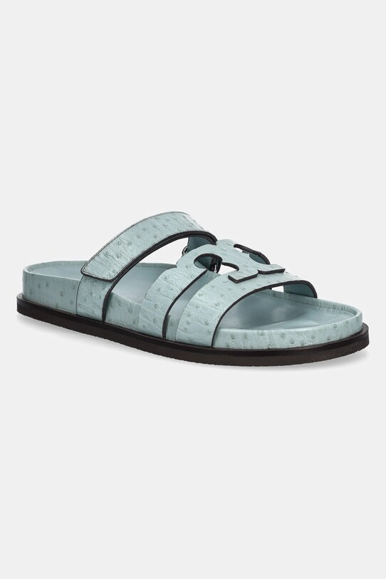 Tory Burch slapi de piele Ines Sport Slide piele turcoaz 162580.400