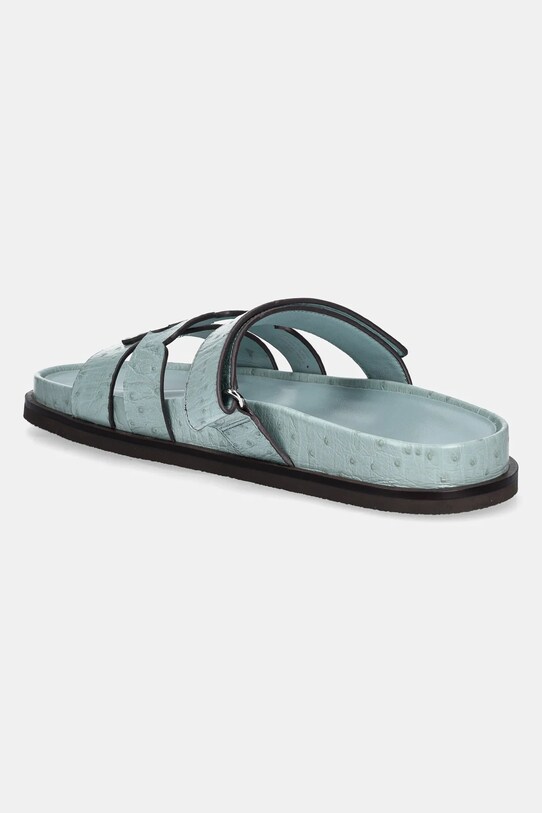 Încălțăminte Tory Burch slapi de piele Ines Sport Slide 162580.400 turcoaz