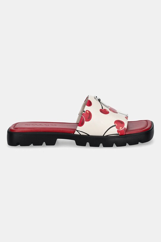 Coach slapi de piele Florence Cherry CZ363.CAH rosu SS25