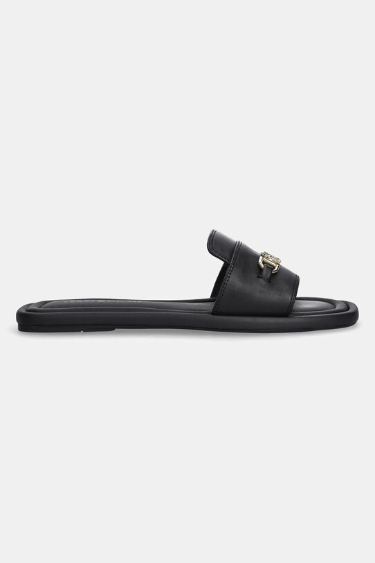 Кожаные шлепанцы Tommy Hilfiger LEATHER HORSEBIT MULE FW0FW08420 чёрный SS25
