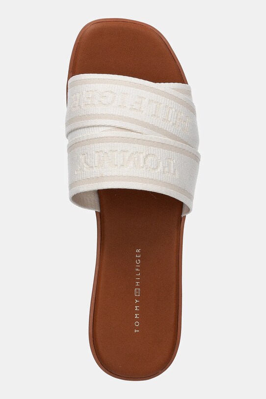 Tommy Hilfiger papuci TOMMY HILFIGER WEBBING MULE bej FW0FW08421