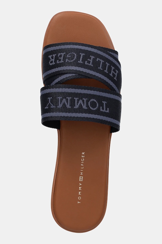 Tommy Hilfiger papuci TOMMY HILFIGER WEBBING MULE bleumarin FW0FW08421