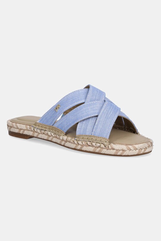 Tommy Hilfiger klapki CHAMBRAY ESPADRILLE MULE tekstylny niebieski FW0FW08501