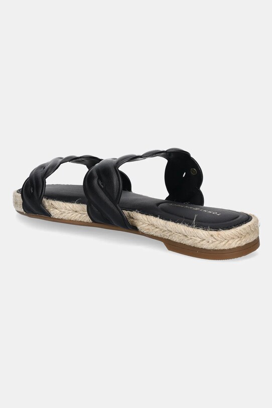 Obuv Kožené šľapky Tommy Hilfiger LEATHER ROPE ESPADRILLE MULE FW0FW08503 čierna