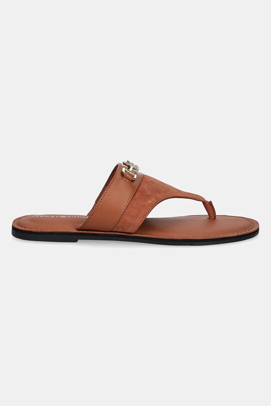 Шкіряні в'єтнамки Tommy Hilfiger MIXED LEATHER HORSEBIT THONG FW0FW08506 коричневий SS25