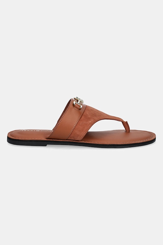 Шкіряні в'єтнамки Tommy Hilfiger MIXED LEATHER HORSEBIT THONG FW0FW08506 коричневий SS25