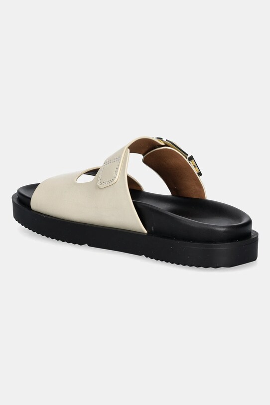 Obuwie Tommy Hilfiger klapki skórzane LEATHER SPORTY MULE FW0FW08512 beżowy