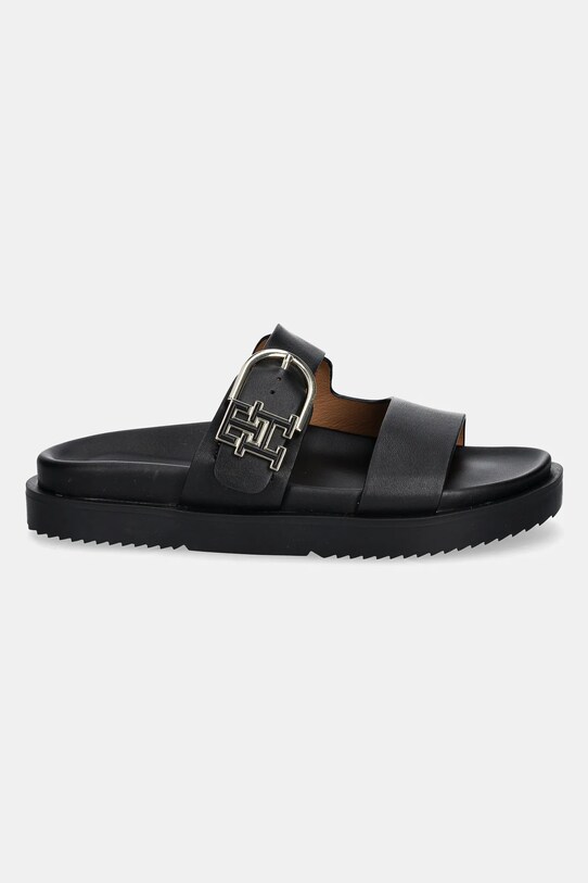 Tommy Hilfiger klapki skórzane LEATHER SPORTY MULE FW0FW08512 czarny SS25