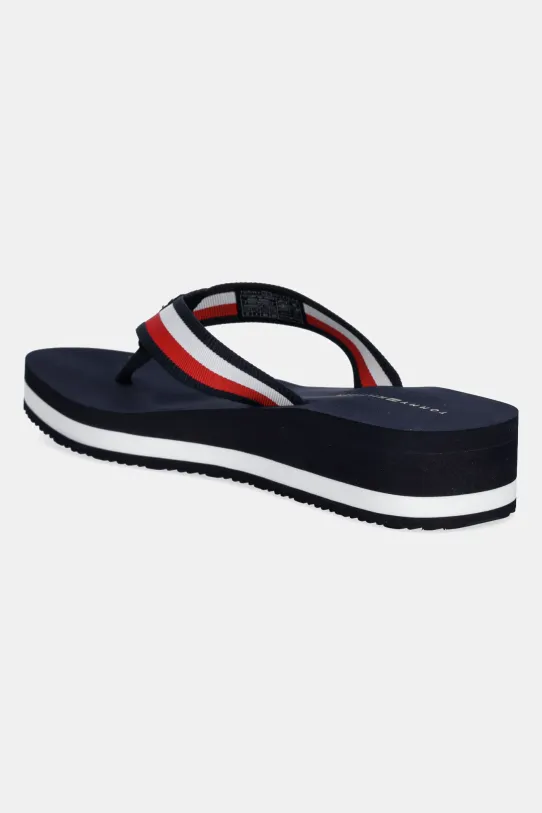 Obuwie Tommy Hilfiger japonki TH CORP MID WEDGE BEACH SANDAL FW0FW08517 granatowy