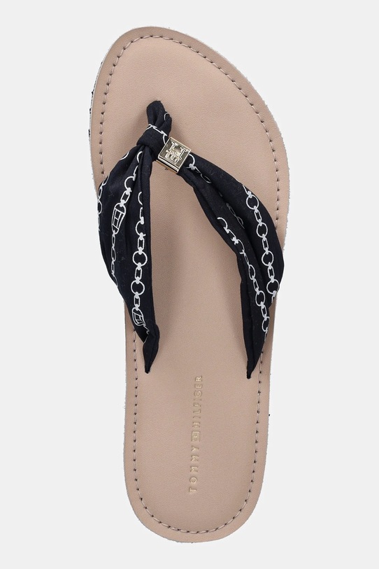 Šľapky Tommy Hilfiger TH CHAIN PRINT ELEVATED SANDAL tmavomodrá FW0FW08519