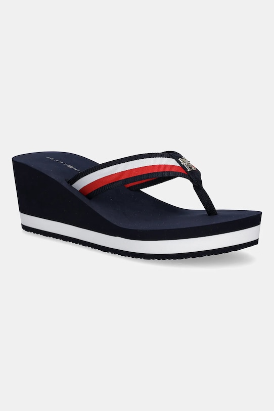 Tommy Hilfiger flip-flop TH CORPORATE WEDGE BEACH SANDAL koturnus sötétkék FW0FW08520